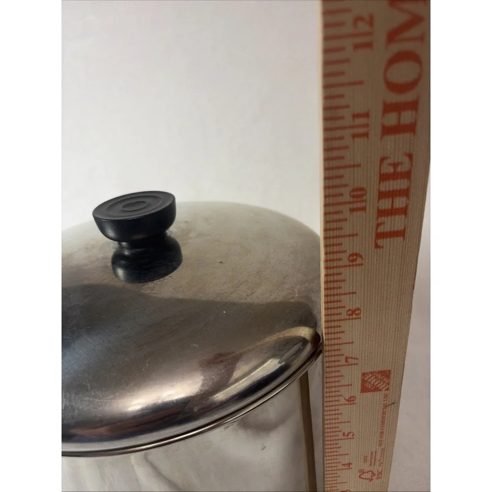 Vintage Farberware Aluminum Clad 6 Qt Stock Pot w Lid  Bottom NYC-USA